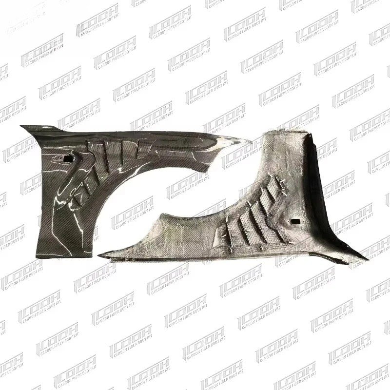 ICOOH Racing for GT-R R35 Carbon Fiber Glossy Black Clear Coated Side Front Fender Vents 2008+ Perfect Fitment